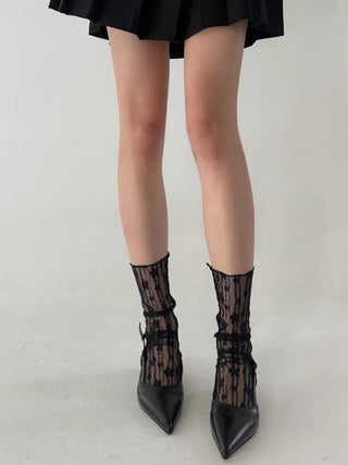 See-through Lace Mesh Pattern Knee Socks Tabi Stockings Socks Collection
