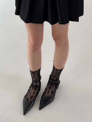 See-through Lace Mesh Pattern Knee Socks Tabi Stockings Socks Collection
