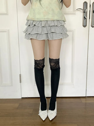 See-through Lace Mesh Pattern Knee Socks Tabi Stockings Socks Collection