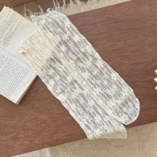 See-through Lace Mesh Pattern Knee Socks Tabi Stockings Socks Collection