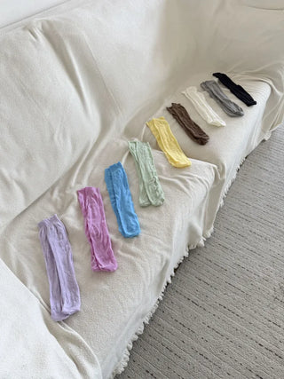 See-through Lace Mesh Pattern Knee Socks Tabi Stockings Socks Collection