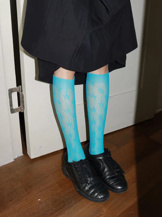 See-through Lace Mesh Pattern Knee Socks Tabi Stockings Socks Collection