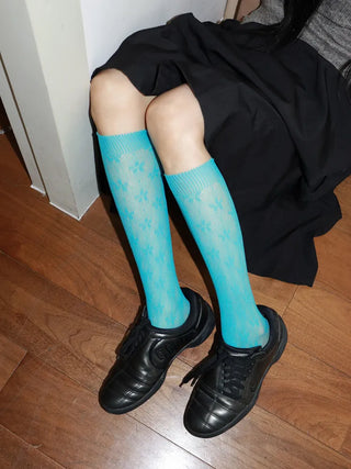 See-through Lace Mesh Pattern Knee Socks Tabi Stockings Socks Collection