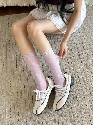 See-through Lace Mesh Pattern Knee Socks Tabi Stockings Socks Collection
