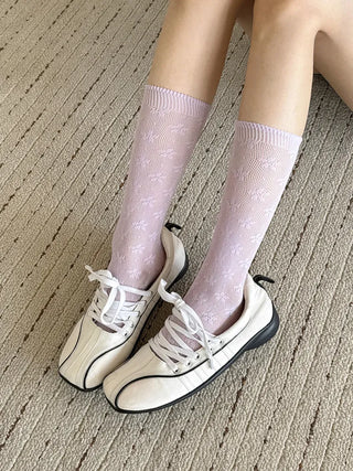 See-through Lace Mesh Pattern Knee Socks Tabi Stockings Socks Collection