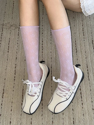 See-through Lace Mesh Pattern Knee Socks Tabi Stockings Socks Collection