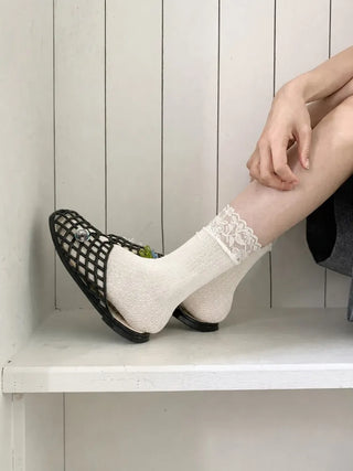 See-through Lace Mesh Pattern Knee Socks Tabi Stockings Socks Collection