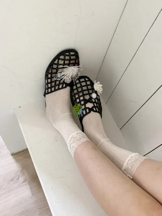 See-through Lace Mesh Pattern Knee Socks Tabi Stockings Socks Collection
