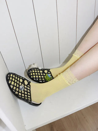 See-through Lace Mesh Pattern Knee Socks Tabi Stockings Socks Collection