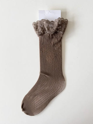 See-through Lace Mesh Pattern Knee Socks Tabi Stockings Socks Collection