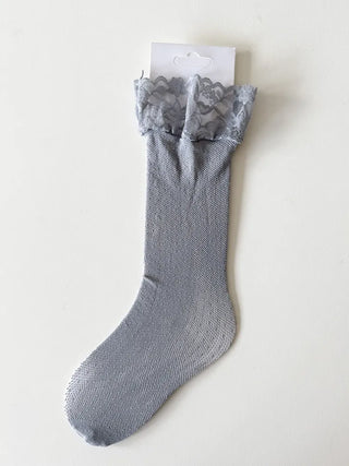 See-through Lace Mesh Pattern Knee Socks Tabi Stockings Socks Collection