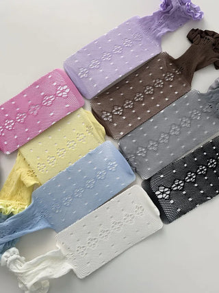 See-through Lace Mesh Pattern Knee Socks Tabi Stockings Socks Collection