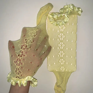 See-through Lace Mesh Pattern Knee Socks Tabi Stockings Socks Collection