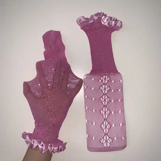 See-through Lace Mesh Pattern Knee Socks Tabi Stockings Socks Collection