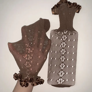 See-through Lace Mesh Pattern Knee Socks Tabi Stockings Socks Collection