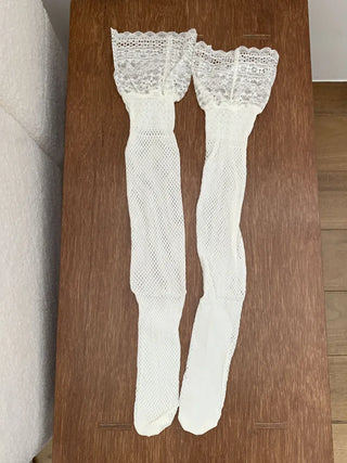 See-through Lace Mesh Pattern Knee Socks Tabi Stockings Socks Collection