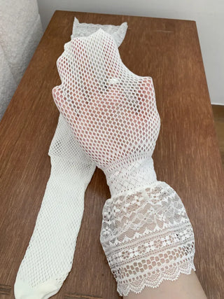 See-through Lace Mesh Pattern Knee Socks Tabi Stockings Socks Collection
