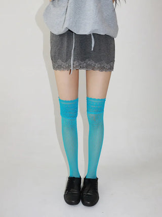 See-through Lace Mesh Pattern Knee Socks Tabi Stockings Socks Collection