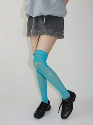 See-through Lace Mesh Pattern Knee Socks Tabi Stockings Socks Collection