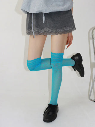 See-through Lace Mesh Pattern Knee Socks Tabi Stockings Socks Collection