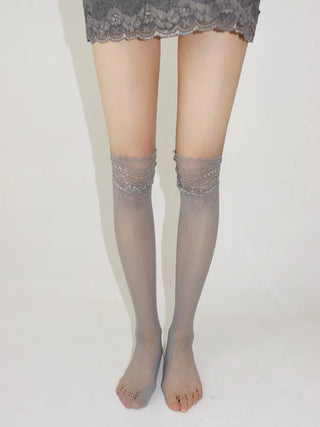 See-through Lace Mesh Pattern Knee Socks Tabi Stockings Socks Collection
