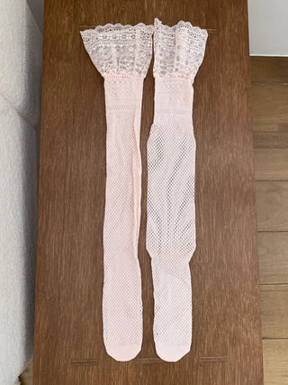 See-through Lace Mesh Pattern Knee Socks Tabi Stockings Socks Collection