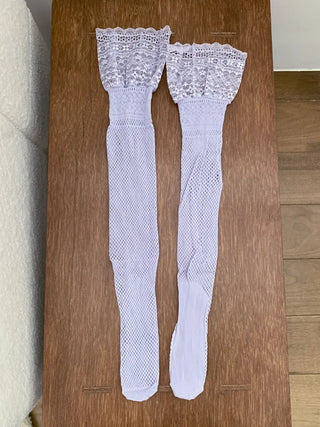 See-through Lace Mesh Pattern Knee Socks Tabi Stockings Socks Collection