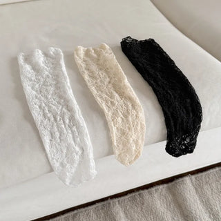 See-through Lace Mesh Pattern Knee Socks Tabi Stockings Socks Collection