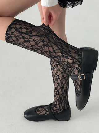 See-through Lace Mesh Pattern Knee Socks Tabi Stockings Socks Collection