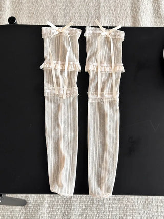 See-through Lace Mesh Pattern Knee Socks Tabi Stockings Socks Collection