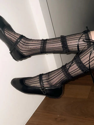 See-through Lace Mesh Pattern Knee Socks Tabi Stockings Socks Collection