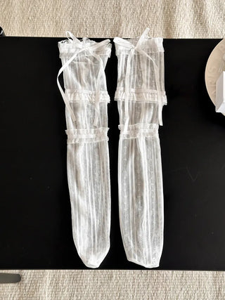 See-through Lace Mesh Pattern Knee Socks Tabi Stockings Socks Collection
