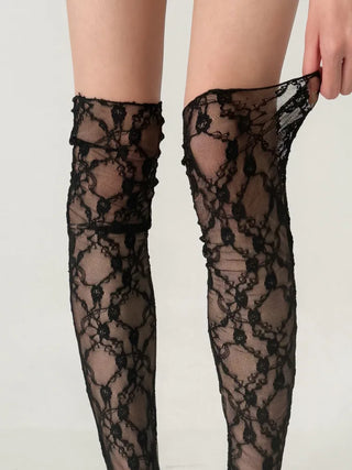 See-through Lace Mesh Pattern Knee Socks Tabi Stockings Socks Collection