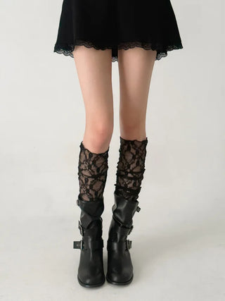 See-through Lace Mesh Pattern Knee Socks Tabi Stockings Socks Collection