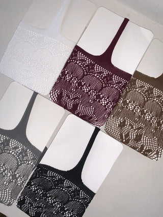 See-through Lace Mesh Pattern Knee Socks Tabi Stockings Socks Collection
