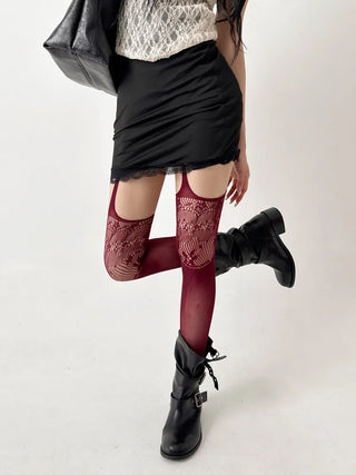 See-through Lace Mesh Pattern Knee Socks Tabi Stockings Socks Collection