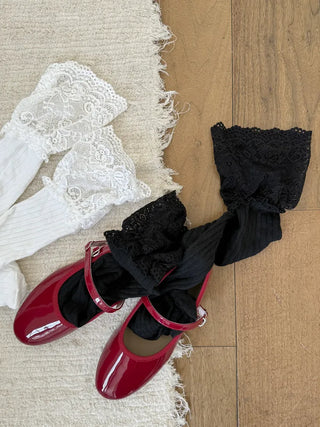 See-through Lace Mesh Pattern Knee Socks Tabi Stockings Socks Collection