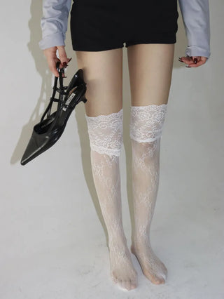 See-through Lace Mesh Pattern Knee Socks Tabi Stockings Socks Collection