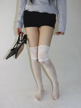 See-through Lace Mesh Pattern Knee Socks Tabi Stockings Socks Collection