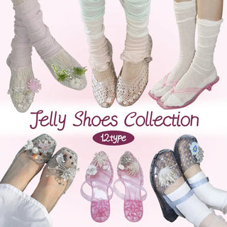 Summer Jelly Shoes, Transparent Flip-flops, Jelly Decor, Mary Jane Flats, Swim Mesh, Summer Slippers, Shoe Collection