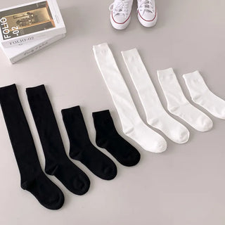 High-Elasticity Cotton Plain Basic Knee Socks Semi-Compression Stocking Socks