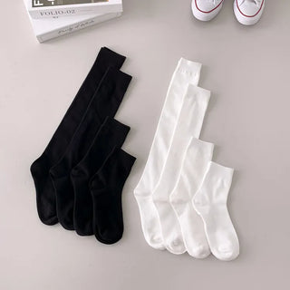 High-Elasticity Cotton Plain Basic Knee Socks Semi-Compression Stocking Socks