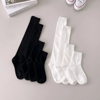High-Elasticity Cotton Plain Basic Knee Socks Semi-Compression Stocking Socks