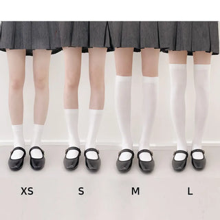 High-Elasticity Cotton Plain Basic Knee Socks Semi-Compression Stocking Socks