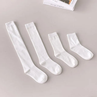 High-Elasticity Cotton Plain Basic Knee Socks Semi-Compression Stocking Socks