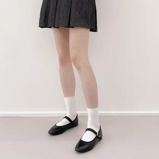 High-Elasticity Cotton Plain Basic Knee Socks Semi-Compression Stocking Socks