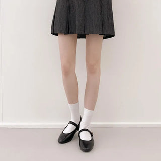 High-Elasticity Cotton Plain Basic Knee Socks Semi-Compression Stocking Socks