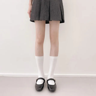 High-Elasticity Cotton Plain Basic Knee Socks Semi-Compression Stocking Socks