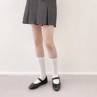 High-Elasticity Cotton Plain Basic Knee Socks Semi-Compression Stocking Socks