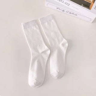 High-Elasticity Cotton Plain Basic Knee Socks Semi-Compression Stocking Socks